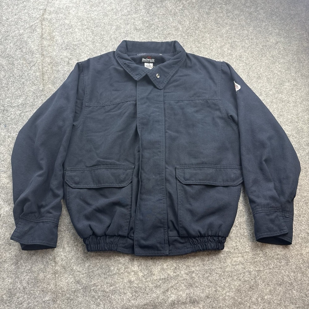 Bulwark FR Jacket Mens Small Navy Nomex IIIA Flame Resistant Zip Up Workwear